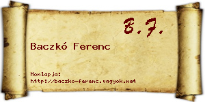 Baczkó Ferenc névjegykártya