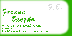ferenc baczko business card